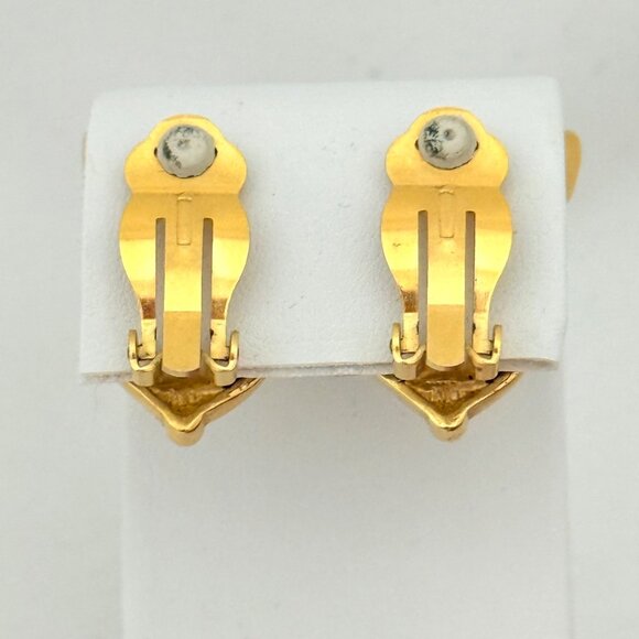 Vintage Jackie Collins Gold Tone Panther Clip Earrngs - Picture 6 of 6